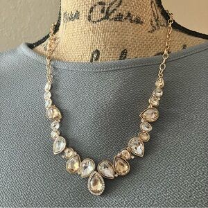 Crystal gemstone formal necklace and earring set